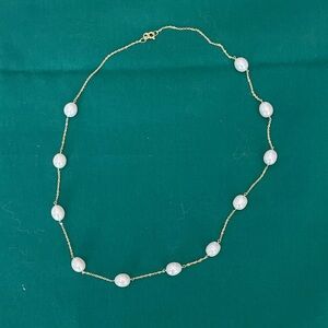 Vintage Gold and White Pearl Necklace